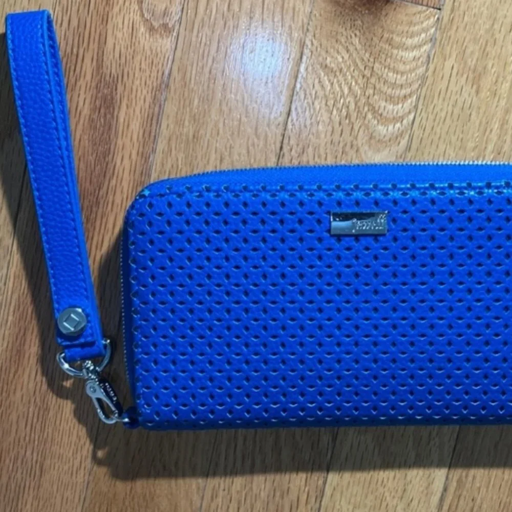 Jewell Royal Blue Zippered Long Wallet Excellent Used Condition - Picture 1 of 6